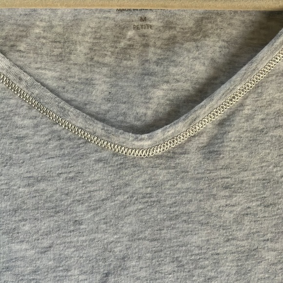 J Jill Cotton Knit Top with Satin Stitch Gray - Picture 5 of 10